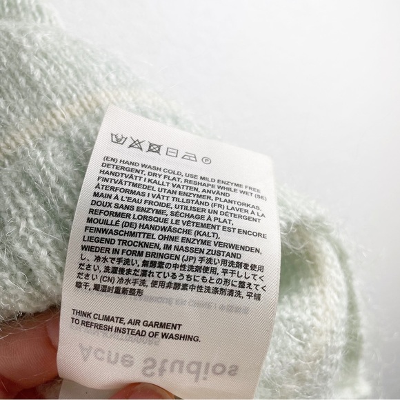 Acne Studios Kassidy Striped Crew Neck Sweater in Pale Green Large - Picture 7 of 9